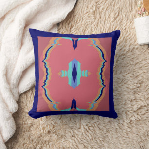 Cojín Decorativo Vibraciones sobre azul/agua/Naranja/salmón