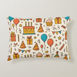 Cojín Decorativo Vibrant Birthday Party Seamless Pattern