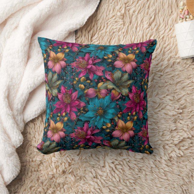 Cojín Decorativo Vibrant Christmas Botanical Fantasy Pattern (Manta)