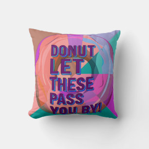 Cojín Decorativo Vibrant Donut with Motivational Text Graphic