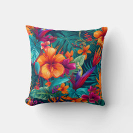 Cojín Decorativo vibrant floral tropical orange flower interior