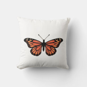 Cojín Decorativo Vibrant Monarch Butterfly Illustration on Light Ba