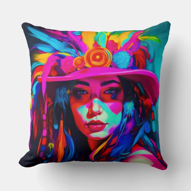 Cojín Decorativo Vibrant Muse (Anverso)