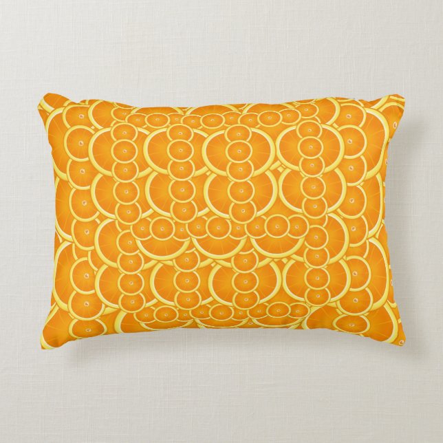 Cojín Decorativo Vibrant Orange Citrus Pattern Design (Anverso)
