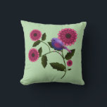 Cojín Decorativo Vibrant Spring Floral with Cute Purple Bird Art<br><div class="desc">Bring the freshness of the garden into your home with this beautiful Spring illustration. Featuring a chubby purple bird resting on a flowering branch, surrounded by vibrant deep pink blooms and lush green leaves. This cheerful design is perfect for celebrating the season of new beginnings. It looks stunning on tote...</div>