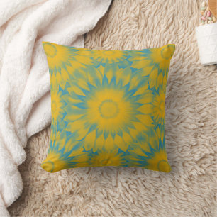 Cojín Decorativo Vibrant Sunflower Tie-Dye Art