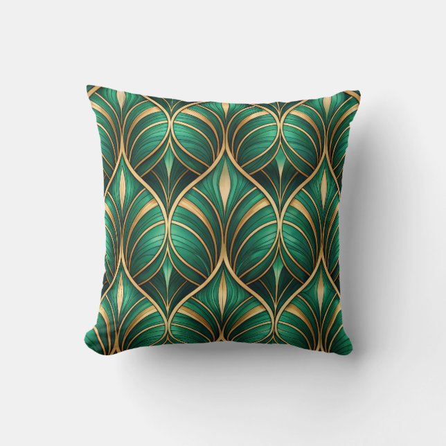 Cojín Decorativo vibrant tropical leaves and orange flowers (Anverso)