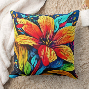 Cojín Decorativo Vibrante Abstract Floral Burst