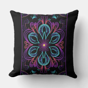 Cojín Decorativo Vibrante Abstract Floral Doble diseño