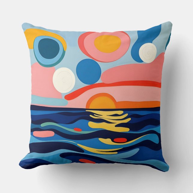 Cojín Decorativo Vibrante Abstract Seascape (Anverso)