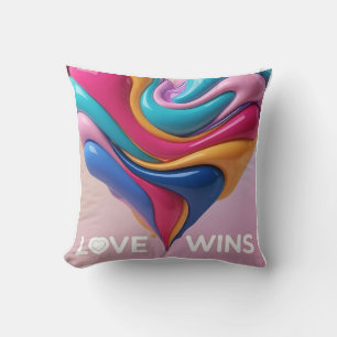 Cojín Decorativo Vibrante amor arcoiris: Celebración del Orgullo