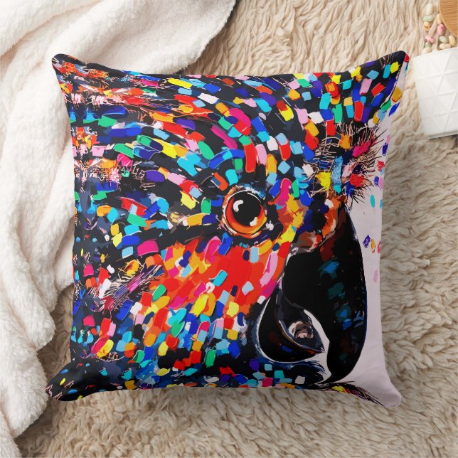 Cojín Decorativo Vibrante arte de pared de aves tropicales en expre (Manta)