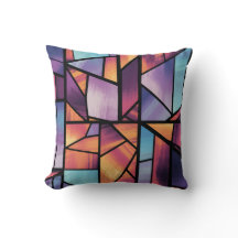 Vibrante arte de vidrio con manchas geométricas