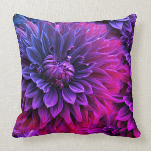 Cojín Decorativo Vibrante arte fractal en flor