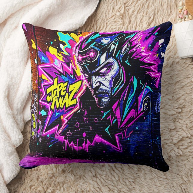 Cojín Decorativo Vibrante barrido de arte callejero (Manta)