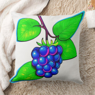 Cojín Decorativo Vibrante Blueberry Pop Art