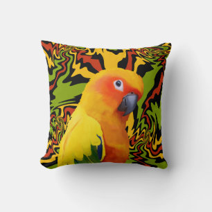 Cojín Decorativo Vibrante colorido Sun Conure Parrot