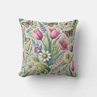 Cojín Decorativo Vibrante Cushion De Patrón Temático De Primavera