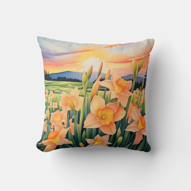 Cojín Decorativo Vibrante Daffodil Meadow (Anverso)