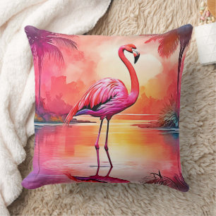 Cojín Decorativo Vibrante diseño de brillo Flamingo Tropical