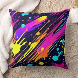 Cojín Decorativo Vibrante Diseño de Splash de Color de Resumen de N