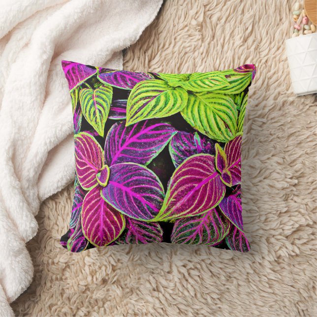 Cojín Decorativo Vibrante elegancia deja el patrón (Manta)