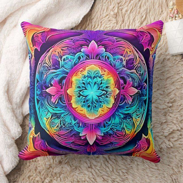 Cojín Decorativo Vibrante espíritu de Mandala (Manta)