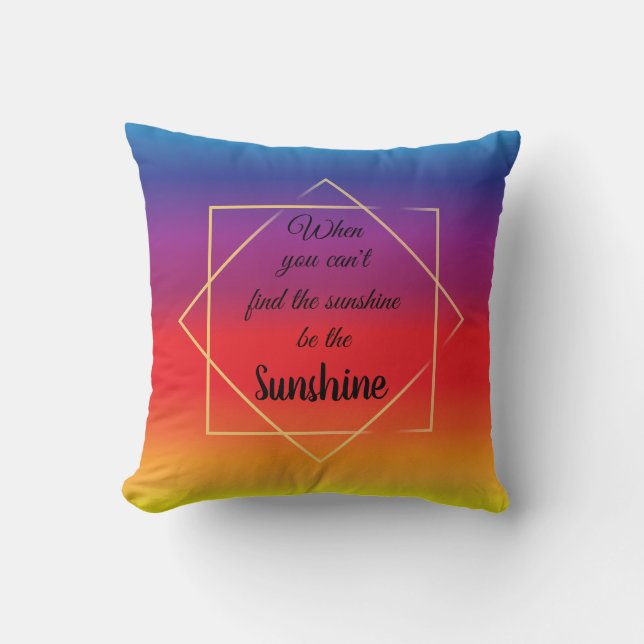 Cojín Decorativo vibrante fondo de temática de atardecer con buena  (Anverso)