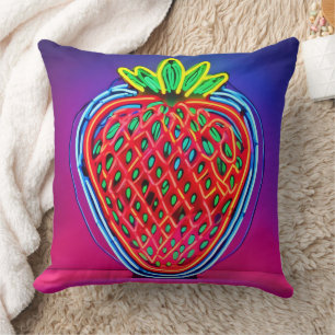 Cojín Decorativo ¡Vibrante Fresa Neon!