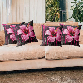 Cojín Decorativo Vibrante Hibiscus Splash