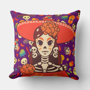 Cojín Decorativo Vibrante La Catrina