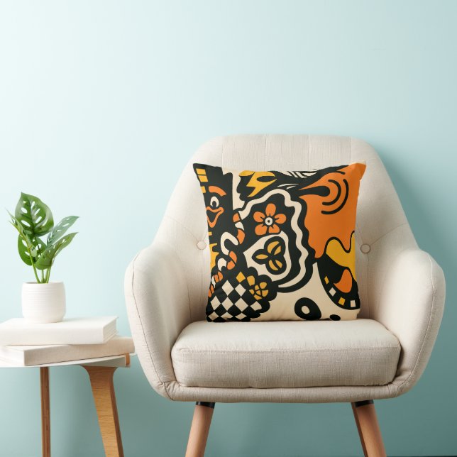 Cojín Decorativo Vibrante Máscara Caprichosa (Silla)