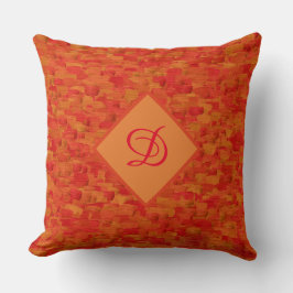 Cojín Decorativo vibrante naranja de mediados de siglo moderno boho