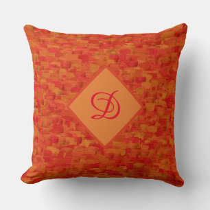 Cojín Decorativo vibrante naranja de mediados de siglo moderno boho