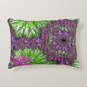 Cojín Decorativo Vibrante Neon Colorful Trippy Groovy Fractal Art