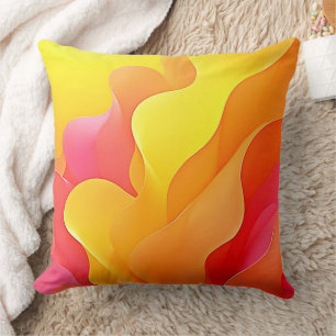 Cojín Decorativo Vibrante Ola abstracta de diseño cálido