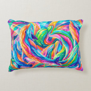 Cojín Decorativo Vibrante paisaje de sueños de delfines – Boho psic