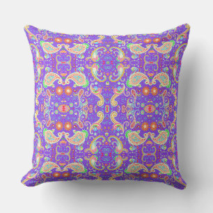 Cojín Decorativo Vibrante paisley psicodélico