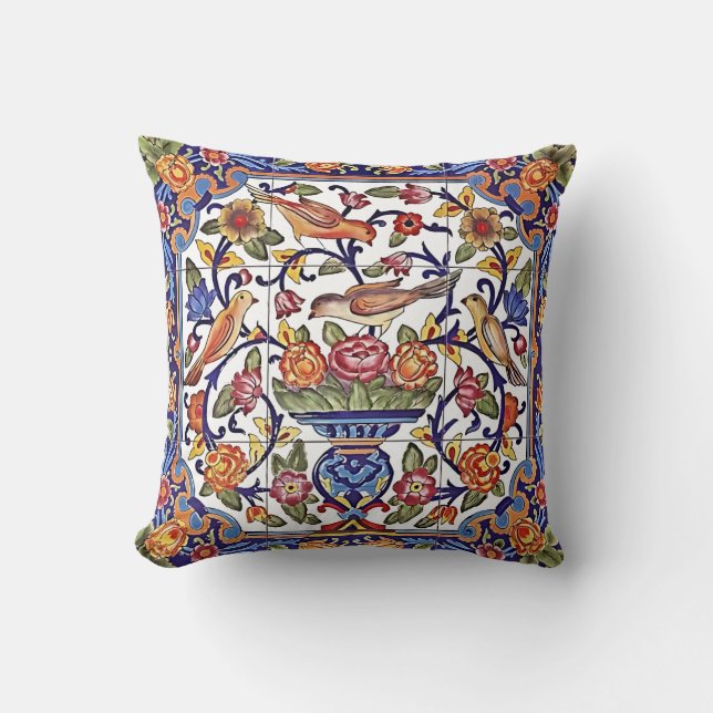Cojín Decorativo Vibrante Pájaros Pillow - Decoración de la casa in (Anverso)