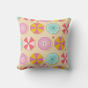 Cojín Decorativo Vibrante patrón de paraguas de playa