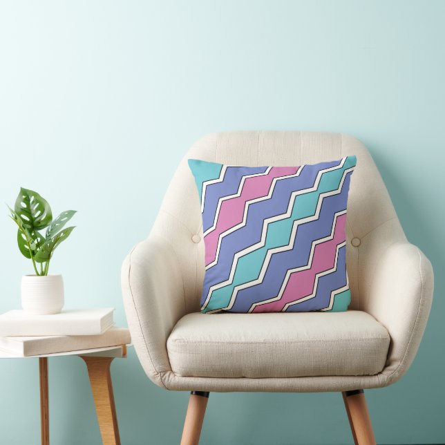 Cojín Decorativo Vibrante Picos ZigZag (Silla)