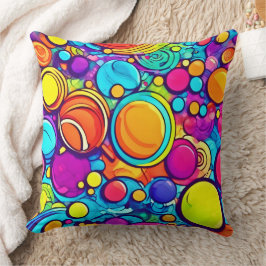 Cojín Decorativo Vibrante Resumen de la obra de arte de las burbuja
