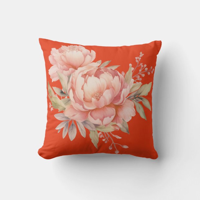 Cojín decorativo Vibrante Rosa Wildflowers (Anverso)