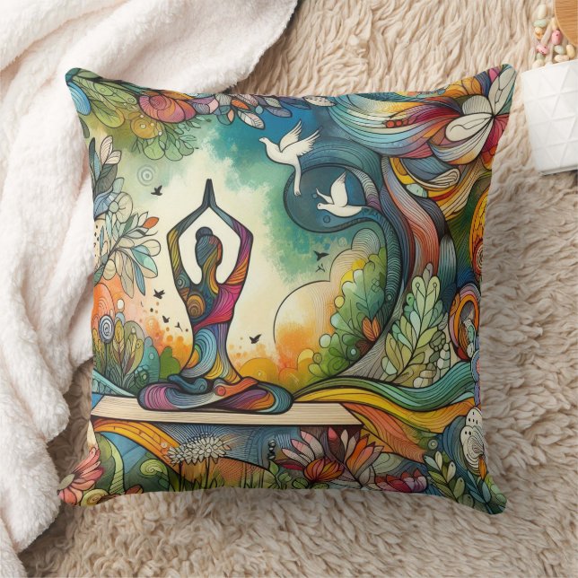 Cojín Decorativo Vibrante Serenidad de Yoga Grande (Manta)