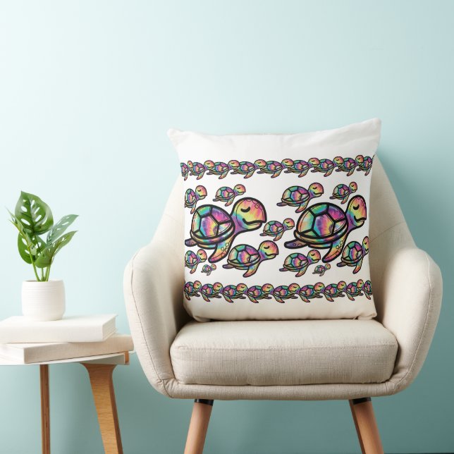 Cojín Decorativo Vibrante Tejido de teja tortuga marina (Silla)