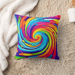 Cojín Decorativo Vibrante Vortex en el viento suave artístico