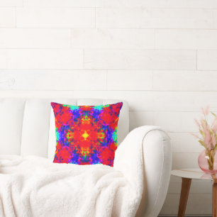 Cojín Decorativo Vibrantes colores brillantes Patrón de arte