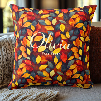 Cojín Decorativo Vibrantes hojas otoñales | Caer Siente Decoración