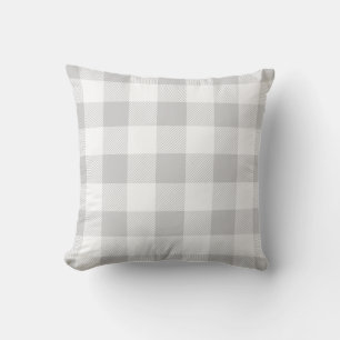 Cojín Decorativo Vichy Búfalo Gris y Blanco