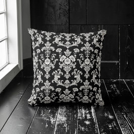 Cojín Decorativo Victorian Black and White Damask Pattern